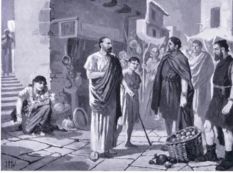 Roman Colonisers Trading with Native Dacians, Illustration from Hutchinson