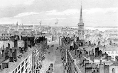 Liverpool from the Town Hall, looking south, engraved by John Rogers, c.1830