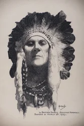 Self Portrait with Indian headdress, 8 March 1939