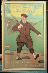 The East Coast: Ideal for Golfing. Poster for the Great Eastern Railway