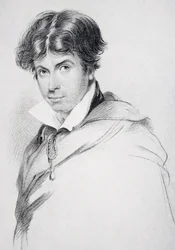 James Henry Leigh Hunt aged 44, engraved by Henri Meyer from 