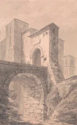 Gateway to a Castle: approached by a bridge
