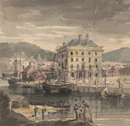 Weymouth: with figures, shipping and view of (?) the Custom House