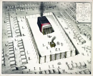 The Tabernacle in the Wilderness, and plan of the encampment (published 1850)