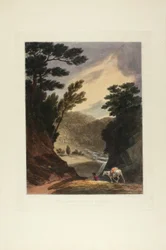 View Near the Schuylkill Falls, Pennsylvania, plate five of the first number of Picturesque Views of American Scenery