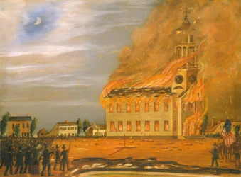 Burning of Old South Church, Bath, Maine, c.1854