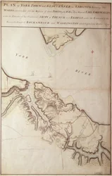 British map of the Siege of Yorktown, 1781