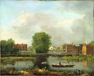 A River Landscape, Possibly a View from the West End of Rochester Bridge, 1800-10