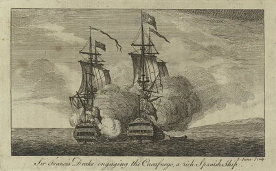 Sir Francis Drake engaging the 
