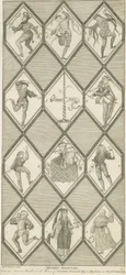 Betley Glass Window - Morris Dancers (engraving)