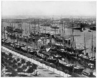 Hamburg harbour, Germany, late 19th century