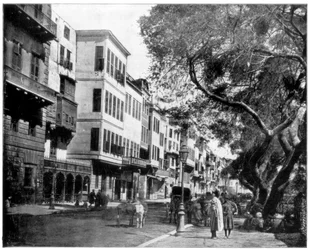 The Ezbekiyeh and Street Scene, Cairo, Egypt