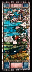 Flowering Cherry Tree and Peony, Window from the Frederick Lothrop Ames House, Boston, Massachusetts