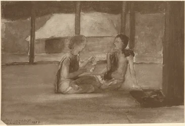 Girls in Samoan Hut