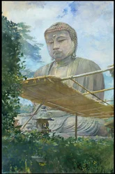 The Great Statue of Amida Buddha at Kamakura, Known as the Daibutsu, from the Priest