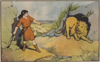 David, the Shepherd-Boy, Fights the Lion