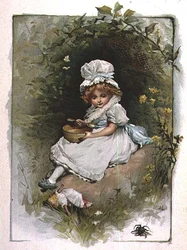 Little Miss Muffet, from an illustrated book of children