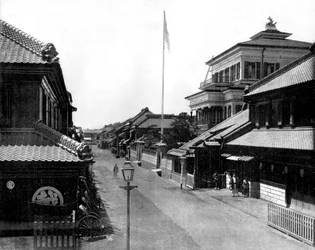 A Street of Tokyo in Japan, photo by John Lawson Stoddard (1850-1931), traveller and lecturer, educational publication for Chicago