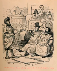 His Excellency Q. Fabius offering Peace or War to the Carthaginian Senate, 1852