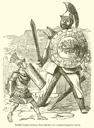 Terrific Combat between Titus Manlius and a Gaul of Gigantic Stature