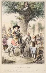 The Royal Oak. The Penderell family have no idea where Charles is!!!, from The Comic History of England