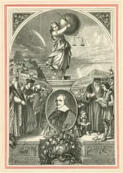 Portrait of Jacob Cats, under allegorical figure of Universal Justice