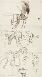 Studies of Horses, Men and Carriages, 1811