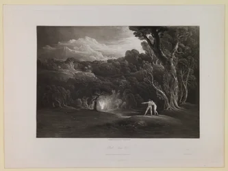 Paradise - with the Approach of the Archangel Raphael (Book 5, Line 308), from “Paradise Lost”