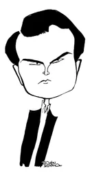 Jimmy Carr - caricature by John Minnion