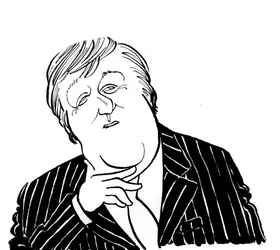 Stephen Fry - caricature by John Minnion