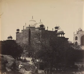 Taj Mahal, Back View of the Rest-House, with Figure
