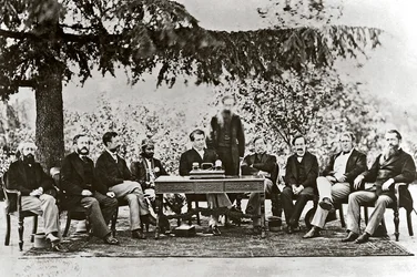 The Prince of Wales and Ram Singh III, the Maharajah of Jaipur, amongst others