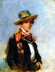 Portrait of a Youth with a Tartan Scarf