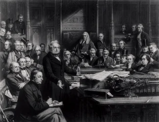 The House of Commons in 1860: Lord Palmerston Addressing the House During the Debate on the Treaty with France, Engraved by Falkner, 1863