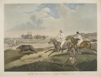 Hog Hunting: The Tired Pig, engraved by S.W. Fores, c.1840