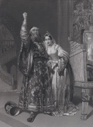 Marino Faliero, Doge of Venice, threatening vengeance for the libelling of his wife, Aluycia Gradenigo