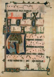 Copy of a page from the Beaupre Antiphonal