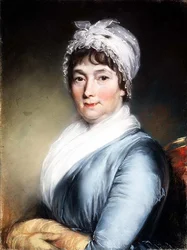 Portrait of a lady wearing a lace bonnet