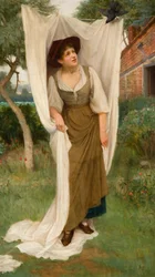 Laundress Startled by a Blackbird