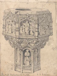 A Font in Walsoken Church, Norfolk