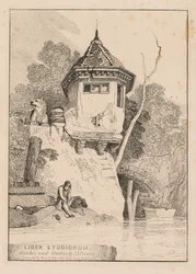 Liber Studiorum, Frontispiece, View of a Garden House on the Banks of the River Yare