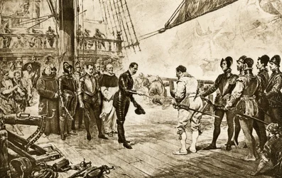 The Admiral of the Spanish Armada Returning His Epee to Francis Drake