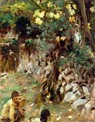 Girls Gathering Blossoms, Valdemosa, Majorca