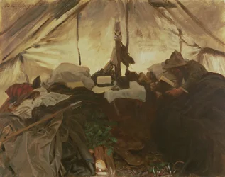 Inside a Tent in the Canadian Rockies, 1916