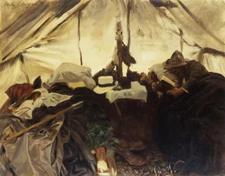Inside a Tent in the Canadian Rockies, 1916