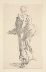 Rear View of a Draped Figure