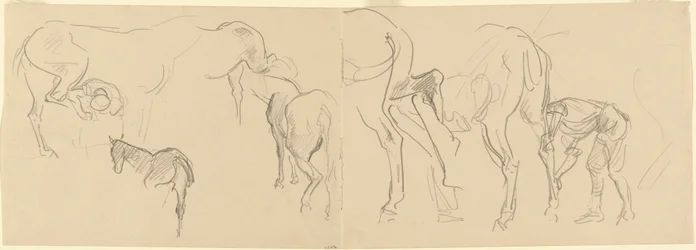 Studies for "Shoeing Cavalry Horses at the Front"