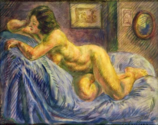 Nude on Blue