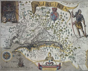 Map of Virginia: Inset showing interior of Indian chief Powathan
