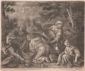 Woman Milking a Goat